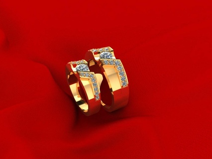 Hochzeit Ring r199 Armband Solitär Schmuck Diamant Mönch Budha Gold Silber Engagement cad druckbar 3d Anhänger Ohrring Armreif Baby 3d print model - Mito3D