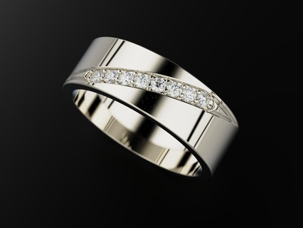 Boda anillo piedras diagonal joyería joya impresión 3dprinted imprimible anillos diseño dorado Moda oro prototipos plata lujo 3d print model - Mito3D