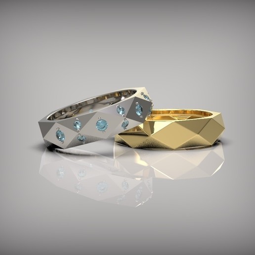 wedding rings jewelry ring 3D print model - Mito3D