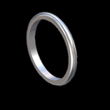 mariage anneaux ruban 2mm bijoux bague Alliance bande bijou ruer art cercle or fonderie cire 3d print model - Mito3D