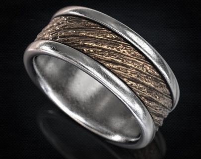 Boda anillos estilo antiguo madera 429 3dprinted diseño Moda oro dorado joya joyería impresión imprimible prototipos anillo plata 3d print model - Mito3D
