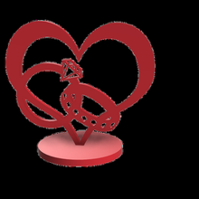 Boda recuerdo Arte matrimonio amor silueta regalo Pareja parejas novio esposa Unión anillo joyería 3d print model - Mito3D