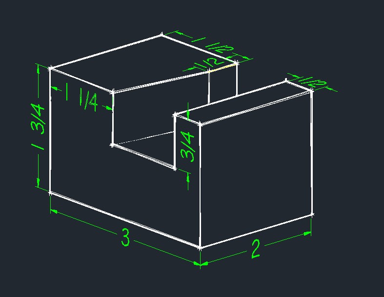 wedge-block basic block simple test 3D print model - Mito3D