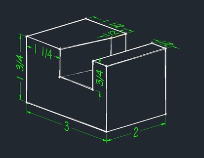 wedge block básico quadra simples teste 3d print model - Mito3D