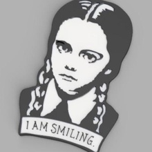 wednesday adams am smiling art pin film tv series 2d wall magnet decoration family 3d print model - Mito3D