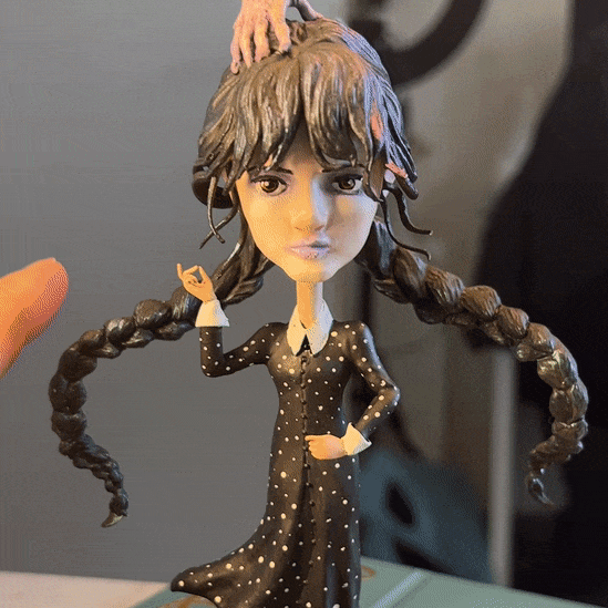 feira Addams + bolha cabeça figuras mercolizado mano la famiglia netflix arte brinquedo colecionável personagem Projeto 3D print model - Mito3D