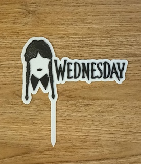 wednesday addams cake topper top cutting cutter cookie fondant clay cold porcelain seal stamp merlin wandinha family netflix fingers 3d print model - Mito3D