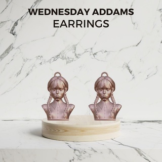 wednesday addams earrings family earring ear fashion art fan jewelry fancy 3d print model - Mito3D
