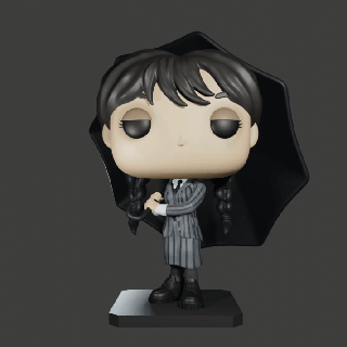 mercoledì Addams funko ombrello merlino film netflix giocattolo pop 3d print model - Mito3D