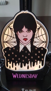 Mercredi Addams lampe film LED 3d print model - Mito3D
