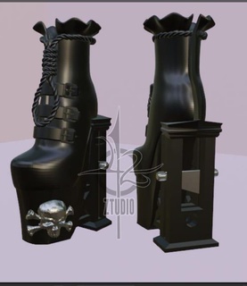 wednesday boots custom monster high doll toy art accesories shoes 3d print model - Mito3D