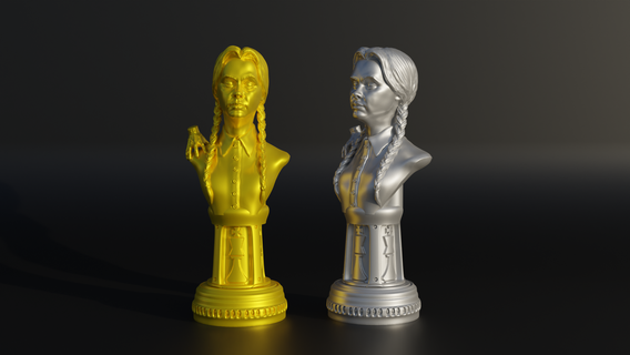 wednesday figure chess set - 6 different wednesday character 3d print model wednesday chess chess stl netflix chess wednesday chess stl wednesday chess design chess 3d 3d print chess chess pieces chess game chess board chess figure wednesday bust wednesday chess game chess figure idea 3d chess figure board games games toys games toys board  3d print model - Mito3D