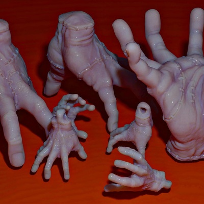 feira bruxas mão addams família chaveiro coleções monstro horror brinquedo netflix casa engraçado 3d print model - Mito3D