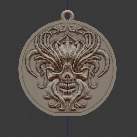 wee jas skull gadget death weejas ded dungeonsanddragons keychain medallion pendant fantasy tabletop 3D print model - Mito3D