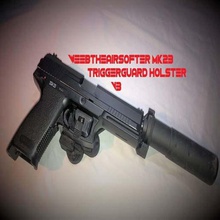 weebtheairsofter mk23 ssx23 triggerguard holster v3 rechts nach Links tool airsoft Zubehör Pistole gun mk23holster novritsch sniper socom 3d-drucken 3d print model - Mito3D