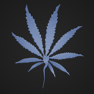 erba marijuana foglia pianta verde 3d print model - Mito3D