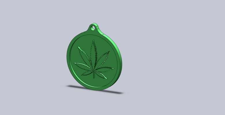 weed - necklace keychain pendant key ring earrings jolleria style 3d print model - Mito3D