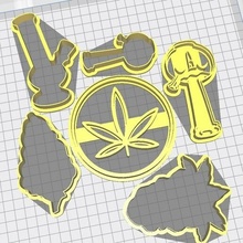 weed cookie cutters bong piece food 3d print model - Mito3D