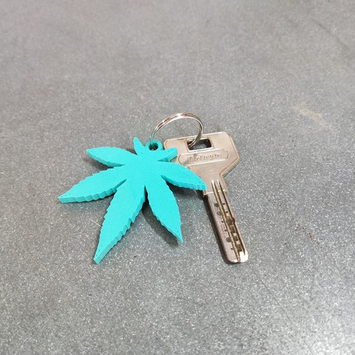 Gras Blatt Schlüsselbund Gadget Marihuana 420 Rauch 3D print model - Mito3D