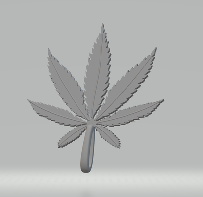 cannabis feuille pendentif bijoux pouce vert mauvaises herbes kana 3d print model - Mito3D