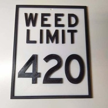 weed limit 420 road sign high way plate usa route speed art 3d print model - Mito3D