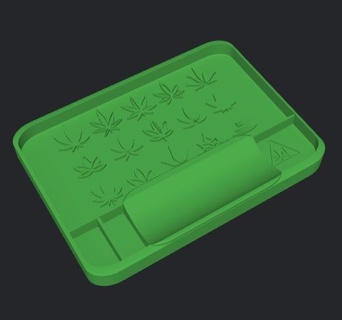 weed tray grinderking 180x130x18 mm rolling easy print printing without supports ready armed grass place 3d print model - Mito3D