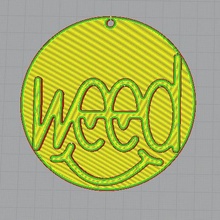 erva daninha chaveiro moda cannabis 420 cores maconha 3d print model - Mito3D