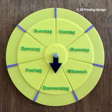 les jours de la semaine-l'horloge des activités d'apprentissage-calendrier maison calendrier l'apprentissage enfants semaine 3d print model - Mito3D