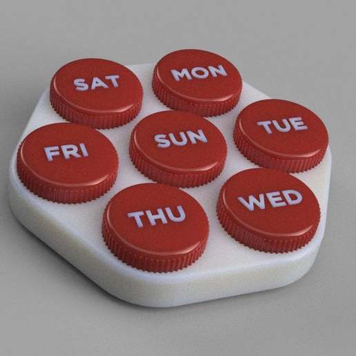 semanal pílulas caso a casa caixa medicamentos médica o organizador pílula comprimidos de do recipiente titular parafuso banho 3D print model - Mito3D
