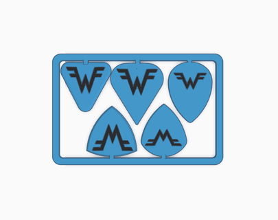 weezer tarjeta selección variedad conjunto guitarra eléctrico acústico recoger instrumento música rock clásico billetera colección logo banda 3d print model - Mito3D
