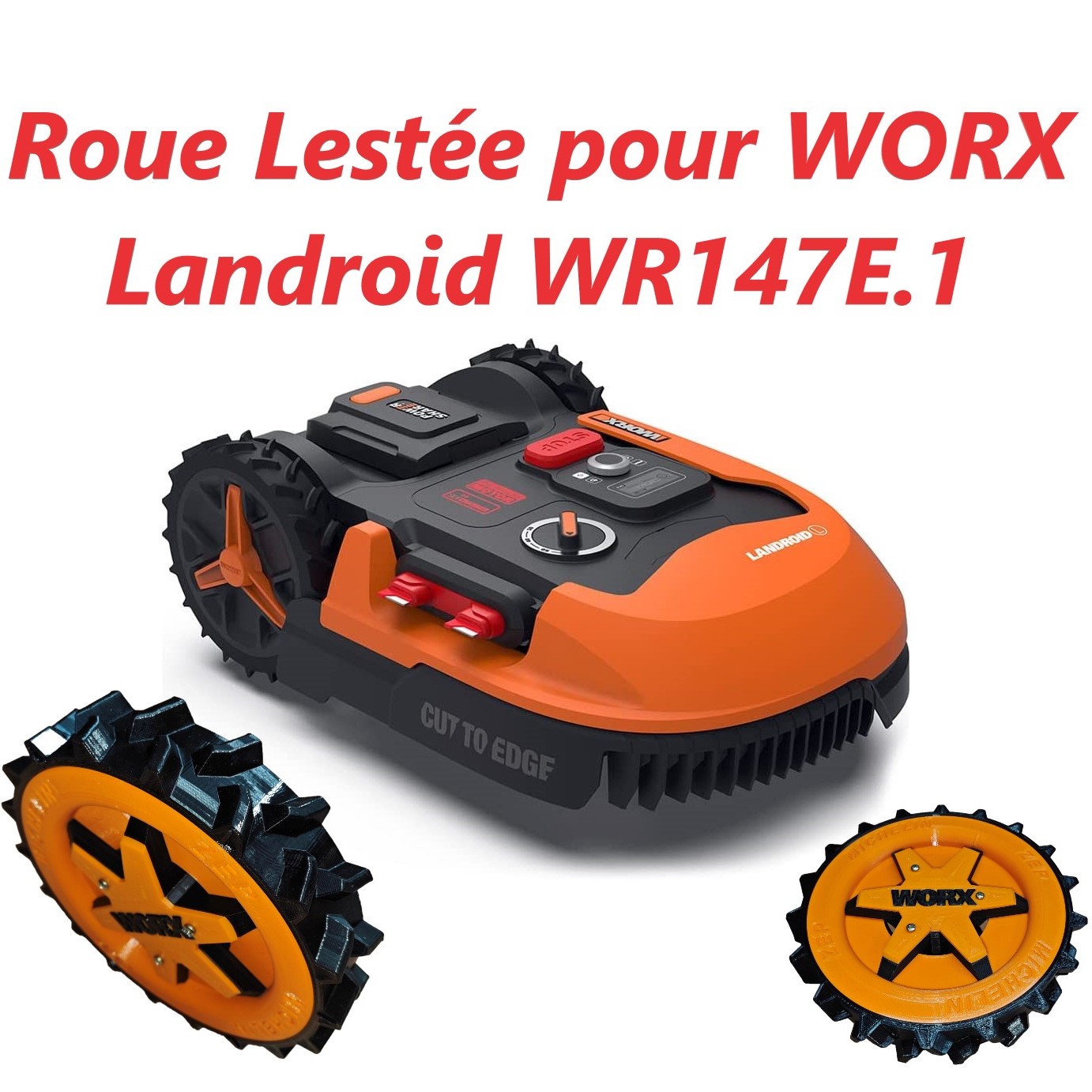 gewichtet Räder worx Landroid wr147e1 Zuhause Haus kabellos Roboter Mäher 3D print model - Mito3D