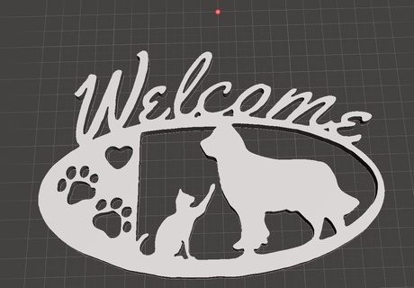 bienvenidos mascotas hogar casa 3d print model - Mito3D