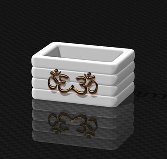 well rounded box symbol aum - om organisation 3d print model - Mito3D