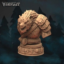werebear bust game miniature d&d dnd dungeons dragons monster resin tabletop rpg fantasy pathfinder bear humanoid busts 3d print model - Mito3D