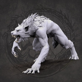 werewolf marche pose Loup dnd loup garou créature monstre bête 3d print model - Mito3D