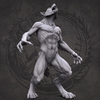 werewolf howl Pose Wolf dnd Werwolf Kreatur Monster Tier 3d print model - Mito3D