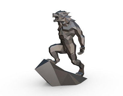 Werwolf Kunst Wolf Monster likan 3dprinted 3dprinting Geschenk gedruckt Lowpoly 3dprint Dekor Innere Miniaturen Skulptur Statue Spielzeug 3d print model - Mito3D