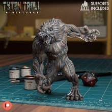 werewolf 001 - pre-supported game dnd miniature minis dungeons dragons 32mm tytantroll miniatures patreon halloween scary 3d print model - Mito3D