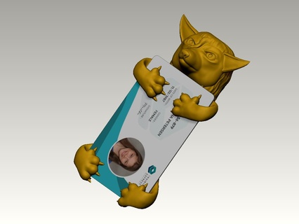 hombre lobo tarjeta soporte cuadro plastico rfid lector nfc colegio estudiante 3d print model - Mito3D