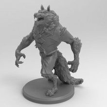 Werwolf Papa Monster schlachten Reißzähne Krallen wolle Tafel Spiel 3d print model - Mito3D