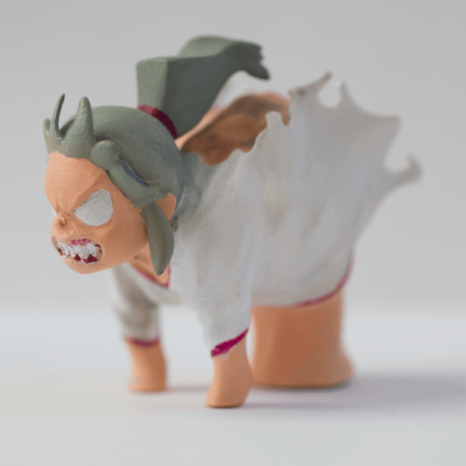 Werwolf-Mädchen Kunst Skulpturen yoshinari werwolf Figur anime 3D print model - Mito3D