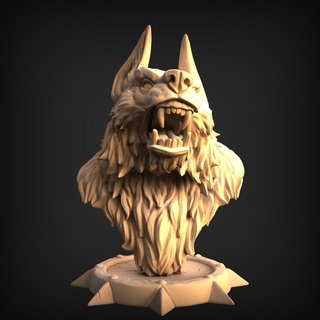 hombre lobo estante soporte Arte animal lobo esculpir lobo cabeza salvaje naturaleza hombre lobo 3d print model - Mito3D