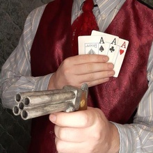 Ouest joueur Derringer baril soutenir pistolet firing 3d print model - Mito3D