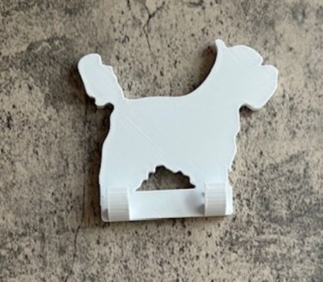 ovest altopiano terrier cane piombo gancio stl file parete montare amanti unico 3d print model - Mito3D