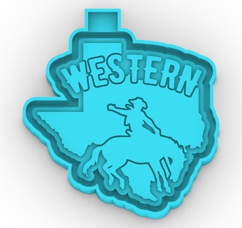 western cowboy - freshie mold silicone box 3d model molding mould stl make manufacture molds boxes 3d print model - Mito3D