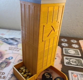 western legends mining dice tower boardgame game 3d print model - Mito3D