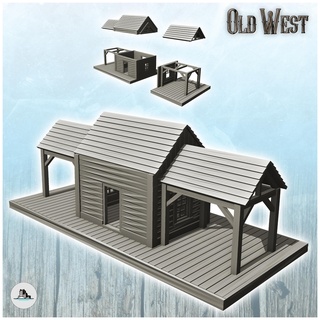 western train station double canopies 26 - usa america acw american civil war history historical building architecture tabletop miniatures scenery wargame game terrain house accessories wild old west modern far desperados texas confederate secession union 3d print model - Mito3D