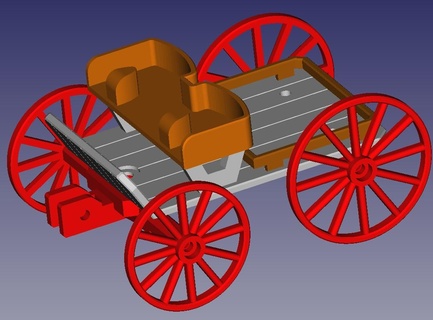 occidental type petit chariot playmobil salon chevaux cow boy Indien fort apache 3d print model - Mito3D