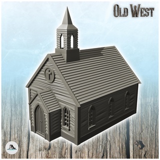 western wooden church bell tower 8 - usa america acw american civil war history historical building architecture tabletop miniatures scenery wargame game terrain house accessories wild old west modern far desperados texas confederate secession union 3d print model - Mito3D