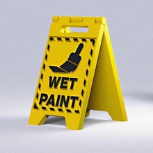 wet paint - caution sign print place gadget warning tool signs board alert painting 3d print model - Mito3D